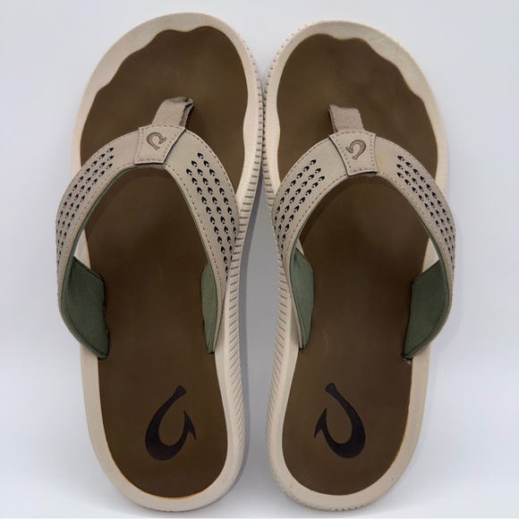 Olukai Ulele Sandals Men’s Size 10 in Clay/Mustang Flip Flops - Picture 3 of 11